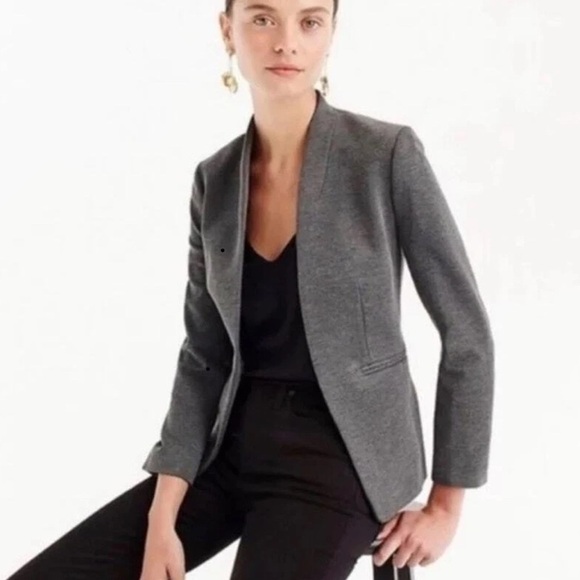 J Crew 365 Going Out Blazer Size 0 Open Front Small Jacket Career Gray Career - Picture 11 of 11